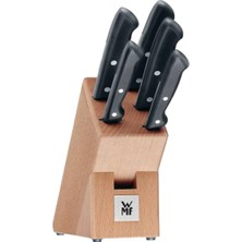 Aesco Wmf Classic Line 6 Parça Bıçak Seti ve Bıçak Bloğu, 5 Bıçak, Huş Ağacı Bıçak Bloğu, Özel Bıçak Çeliği, Doğal Ahşap, Siyah ve Gümüş