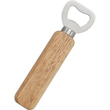 Aesco Doğal Ahşap Saplı Şişe Açacağı, Metal Başlıklı, 14 cm Uzunluk, Bar ve Mutfak Için Gazoz, Soda, Maden Suyu Kapağı Açacak