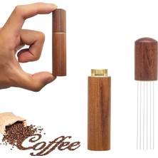 Aesco Joyzzz Espresso Kahve Karıştırıcı, Espresso Dağıtımı Için Profesyonel Kahve Karıştırma Wdt Aracı, El Tampers Karıştırma Aracı Doğal Ahşap Saplı Iğne Tipi Dağıtıcı