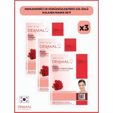 Aesco Dermal Nemlendirici ve Pürüzsüzleştirici Gül Özlü Kolajen Maske 23GR 3 Adet