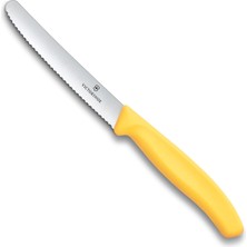 Aesco Victorinox 6.7838.C1 Swiss Classic 11CM Tırtıklı Domates Bıçağı, Sarı