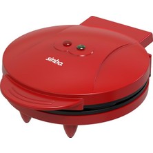 Aesco Sinbo SSM-2595 Waffle Makinesi 850W | 182 mm Yapışmaz Döküm Plaka Kırmızı | 5 Dilimli Waffle