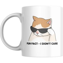 Aesco Umurumda Değil Kedi Baskılı Kupa Bardak Komik Yazılı Hediyelik Çay Kahve Kupası