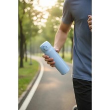 Aesco Miniso Lisanslı Klasik Serisi Flip Top Yalıtımlı Termos 450 ml Çift Katmanlı Çelik Mavi, 2019306410107