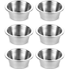 Aesco Kt Home Sosluk 6 Lı Paslanmaz Çelik Mini Kase Lokumluk Reçellik Çerezlik Sosluk 6 Adet 8 cm Metal