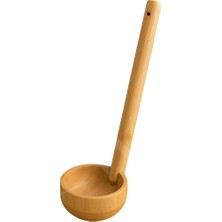 Aesco Doğal Bambu Kepçe 28 cm – Sağlıklı, Dayanıklı, Çevre Dostu Mutfak Aracı – Çorba, Sos ve Yemek Servisi Için Ideal
