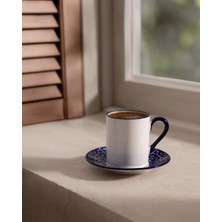 Aesco Reve Blue Mais 2 Parça Kahve Fincan Seti - Mavi/beyaz - 90 ml