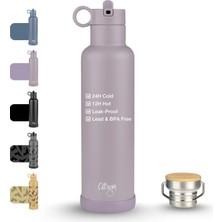 Aesco Citron Yalıtımlı Paslanmaz Çelik Su Şişesi, 750 Ml, Bpa ve Kurşun Içermez, Sızdırmaz Pipet/şişe Kapağı, Sıvıları 24 Saat Soğuk ve 12 Saat Sıcak Tutar – 718,9 G