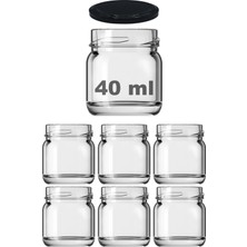Aesco Afracam 40 ml Farklı Boyutlarda Kavanoz 40 cc Konserve Metal Kapaklı Cam Kavanoz 6 Adet (Şeffaf, 40 Cc)