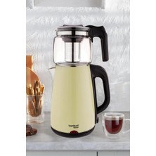 Aesco Teatech Cam Demlikli Çay Makinası Su Isıtıcı Kettle