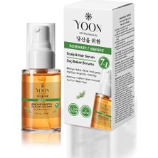 Aesco Yoon Vegan Biberiye Saç Bakım Serumu - Saç Dökülme Karşıtı, Hızlı Saç Uzatan, Sülfat, Paraben ve Silikon Içermeyen, 7 Doğal Aktif Içerikli, Besleyici ve Güçlendirici Saç ve Saç Derisi Serumu 50ML