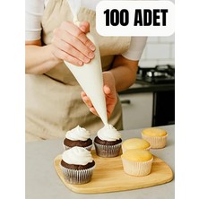 Aesco Mucit Home 100 Adet Büyük Boy Kullan At Pasta Krema Sıkma TORBASI-100 Adet Krema Sıkma Torbası