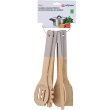Aesco Alpina ALP108 Bambu Mutfak Gereçleri Seti 5 Parça 30 cm