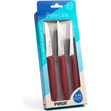 Aesco Pure Line Meyve Bıçağı Seti 9 cm (6'lı) - Soyma, Doğrama, Dilimleme, Sebze, Meyve Bıçağı (Bordo)