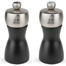 Aesco Peugeot 2/21283 Fidji Karabiber/tuz Değirmeni Ahşap, 5,2 x 5,2 x 12 Cm, Mat Siyah