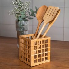 Aesco Meturas Mutfak Bambu Kare Modern Tasarımlı Kare Kaşıklık 131315 cm