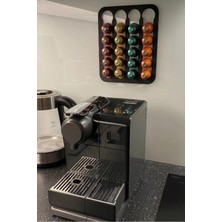 Aesco Craftopya Nespresso Uyumlu Kapsül Kahve Standı - 20 Kapsül Kapasiteli Duvara Monte Kapsül Tutucu ve Düzenleyici Organizer, Mat Siyah