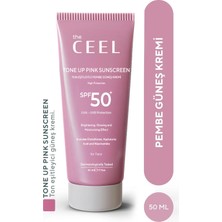 Aesco The Ceel Spf 50+ Pembe Ton Eşitleyici Güneş Kremi 50 ml - Glutatyon ve Hyaluronik Asit Içeren Uva/uvb Koruyucu, Aydınlatıcı Tone Up Pink Sunscreen, Nemlendirici Yüz Güneş Kremi ve Makyaj Bazı