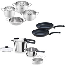 Aesco Fissler Vitaquick Edition 6+3 Litre Düdüklü Tencere + Original Profi Collection Tencere ve Tava Seti