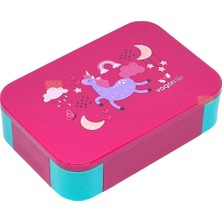 Aesco Vagonlife Bento 900ML Lunchbox Tek Katlı 2 Bölmeli Pp Plastik Çocuk Sefer Tası Yemek Kutusu (Pembe)