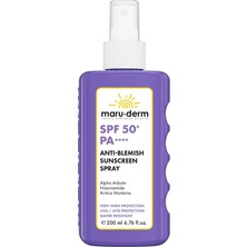 Aesco Maruderm Spf 50+ Leke Karşıtı Vücut Güneş Kremi Spreyi – Alfa-Arbutin & Niasinamid ile Ton Eşitleyici Geniş Spektrum Koruma, 200 ml