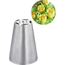 Aesco 48- Siliko World Paslanmaz Çelik Krema Sıkma Torbası Ucu, Rus Duyu, 1 Adet+4 Adet Sıkma Torbası, Metal