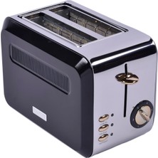 Aesco Berghoff Gem Titan 2 Dilim Ekmek Kızartma Makinesi – 980 W, Paslanmaz Çelik Gövde | Siyah Gümüş