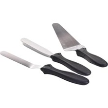 Aesco Epatim Acelya Paslanmaz Çelik Kaymaz Saplı 3'lü Spatula Seti Star Shop Trend 1058548