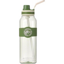 Aesco Mınıso Jurassic World Saplı ve Pipetli Plastik Şişe 1000 ml (Yeşil)