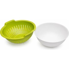 Aesco Kaseli Plastik Süzgeç ve Kase Seti, 2'li, 3 Lt, 25,5X25,5X10,8 cm Yeşil