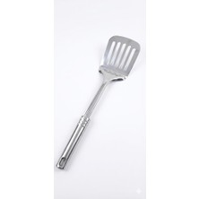 Aesco Smartizi Paslanmaz Çelik Delikli Mutfak Spatulası - Ergonomik Saplı Çevirme ve Fırın Tepsisi Servis Spatulası