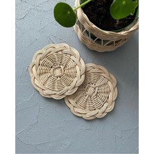 Aesco Rattan Yuvarlak Bardak Altlığı (1, Natural)