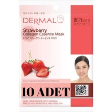 Aesco Dermal Aydınlatıcı ve Arındırıcı Çilek Özlü Kolajen Maske X10 Adet