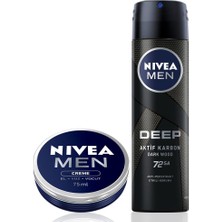 Aesco Nıvea Men Erkek Sprey Deodorant Deep Dimension 150ML ve Nemlendirici Erkek Bakım Kremi 75ML