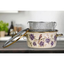 Aesco Pr Home Fiorella Emaye Kızartma Tenceresi 22 cm