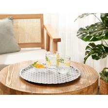 Aesco Madame Coco Rêve Bleu Petite Fleur Yuvarlak Tepsi, Std