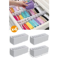 Aesco Serstil 4 Adet - 11 Gözlü Çekmece Içi Akordiyon Organizer - Medium 15 x 44 x 17