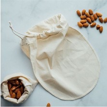 Aesco Turkuazshop Bitkisel Süt Torbası Organik Yoğurt Süzme Kesesi Yıkanabilir Keten Kese Natural Tekstil Sütbezi