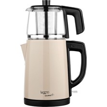 Aesco Leggno Gourmet Pro Cam Demlikli Çay Makinesi Krem Renkli