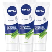 Aesco Yatıştırıcı El Bakım Kremi Aloe Vera 75ML, Nemlendirici, Yumuşak Cilt, Hızlı Emilir, X3 Adet