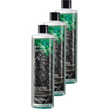 Aesco Avon Senses Natures Edge Erkekler Için Saç Vücut ve Yüz Yıkama 500 Ml. Üçlü Set