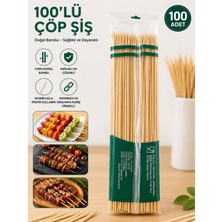Aesco 100'LÜ Bambu Çöp Şiş – Mangal, Izgara, Sunum ve Servis Için Çöp Şiş Seti