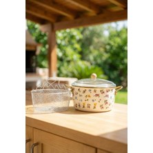 Aesco Acar XAP-10429 Petit Fleur Collection 22 cm Emaye Kızartma Tenceresi