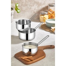 Aesco Zagori Çelik 3 Lü Kaçerola Sosluk Sütlük 12 cm - 14 cm - 16 cm Tek Ebat
