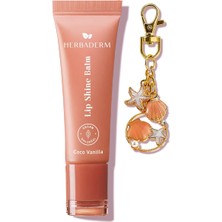 Aesco Herbaderm Parlatıcı, Dolgunlaştırıcı, Onarıcı Vegan Dudak Balmı, Anahtarlık Hediyeli Coco-Vanilya Aromalı 10 ml