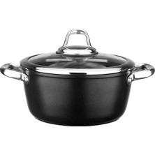 Aesco Derya Home Leggno MST2828DT24BK Master Tıtanıum Tencere Siyah 24CM