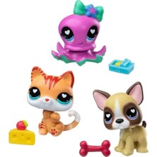 Aesco Lps Minişler 3’lü Figür Seti S4 Kedi-Ahtapot-Boston Terrier Köpek