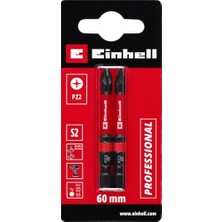 Die Grup Orijinal Einhell Çift Torsiyonlu Darbeli Bit Seti, 2 Parça, 60 Mm, Pz2 (S2 Çelik, Yüksek Dayanıklılık, Çift Torsiyon Etkisi, Kırmızı Renk Halkası, E 6.3 Sap) - 49132140