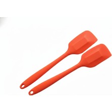 Aesco Silikon Spatula ve Sıyırıcı, Tek Parça Tasarım (2, Turuncu)