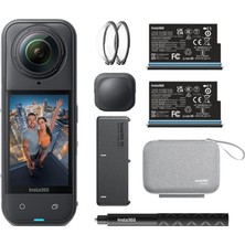 Aesco INSTA360 X5 Essentials Paketi - Su Geçirmez 8k 360° Aksiyon Kamerası, Önde Gelen Düşük Işık, Görünmez Selfie Çubuğu Efekti, Sağlam ve Değiştirilebilir Lens, 3 Saatlik Pil, Dahili Rüzgar Koruması